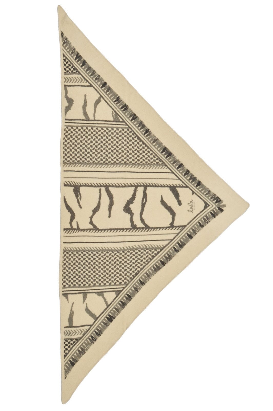 Lala Berlin - Triange Trinity Tiger M - Black On Alabastro Tørklæder