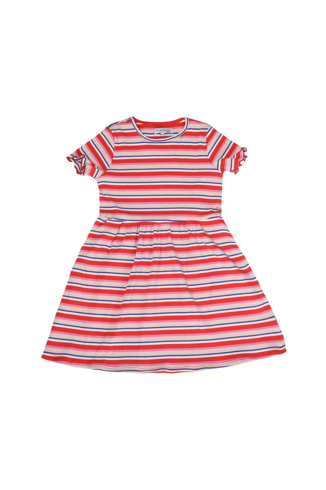 Förbeställning - Liberte Ami - Natalia-Ss-Dress-Kids 21233 - Creme Orange Blue Stripe