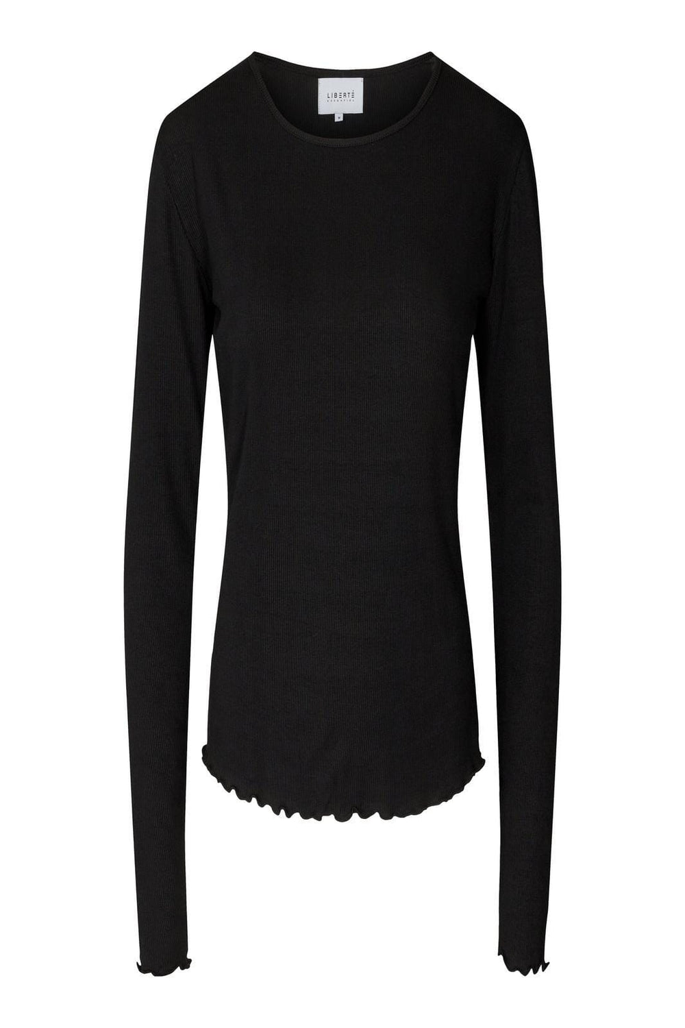 Forudbestilling - Liberte - Natalia Ls Round Neck Blouse - Black Bluser