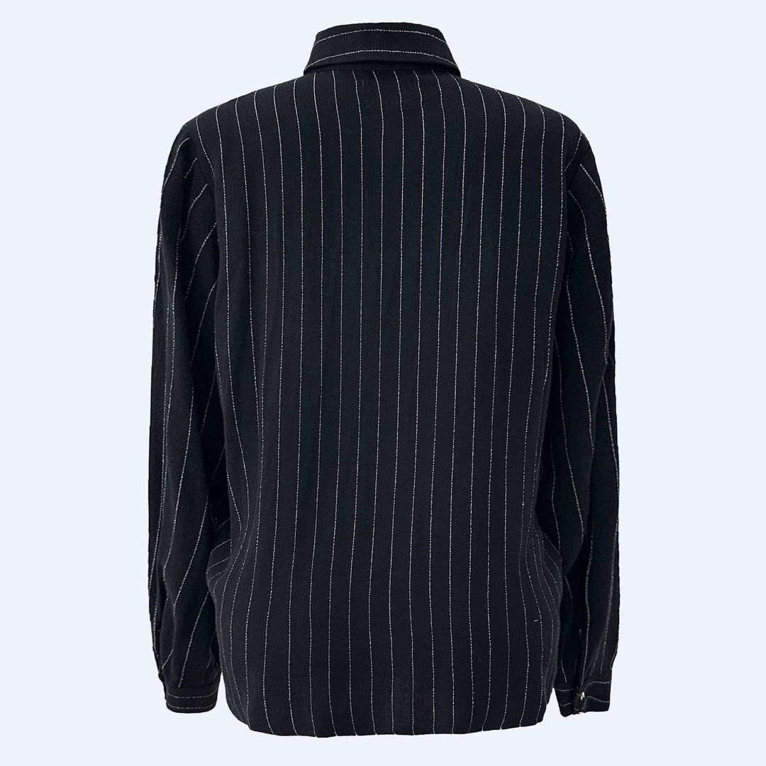 Liberte - Neo Ls Shirt 22255 - Black Pinstripe Skjorter