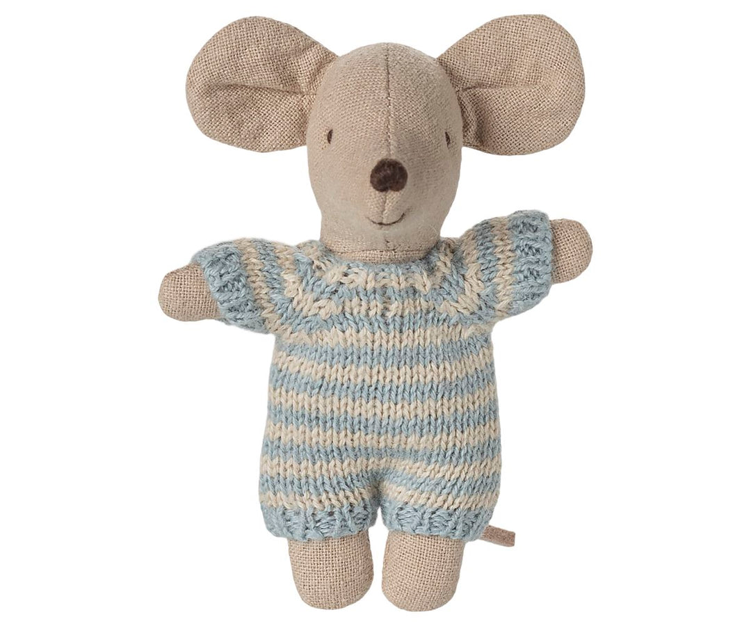 Maileg - Babymus I Babylift - Blå - Baby Mouse Legetøj