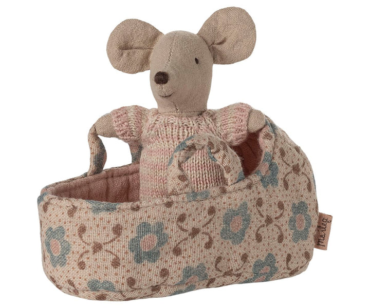 Maileg - Babymus I Babylift - Rosa - Baby Mouse Legetøj