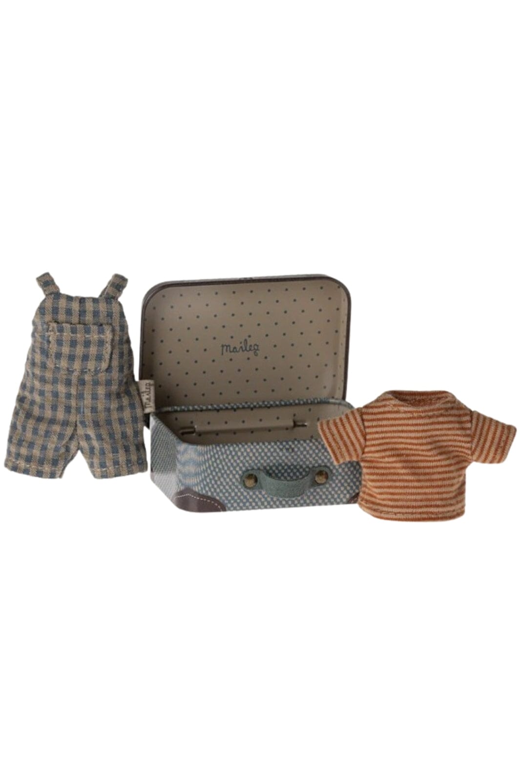Maileg - Overalls And Shirt In Suitcase, Big Brother Mouse Legetøj
