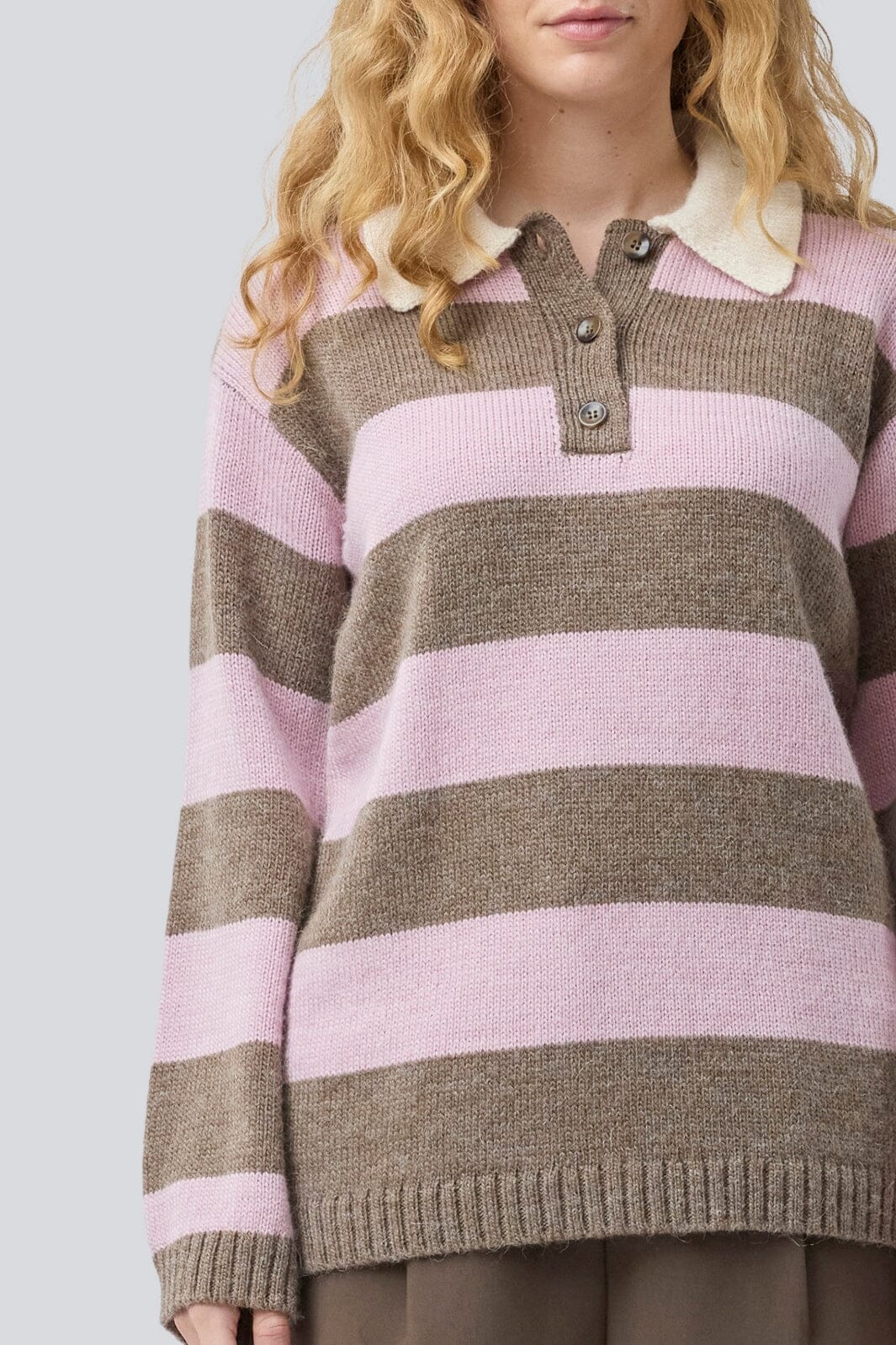 Modström - Pelhammd Stripe Polo 58613 - 12038 - Lilac Chocolate Stripe