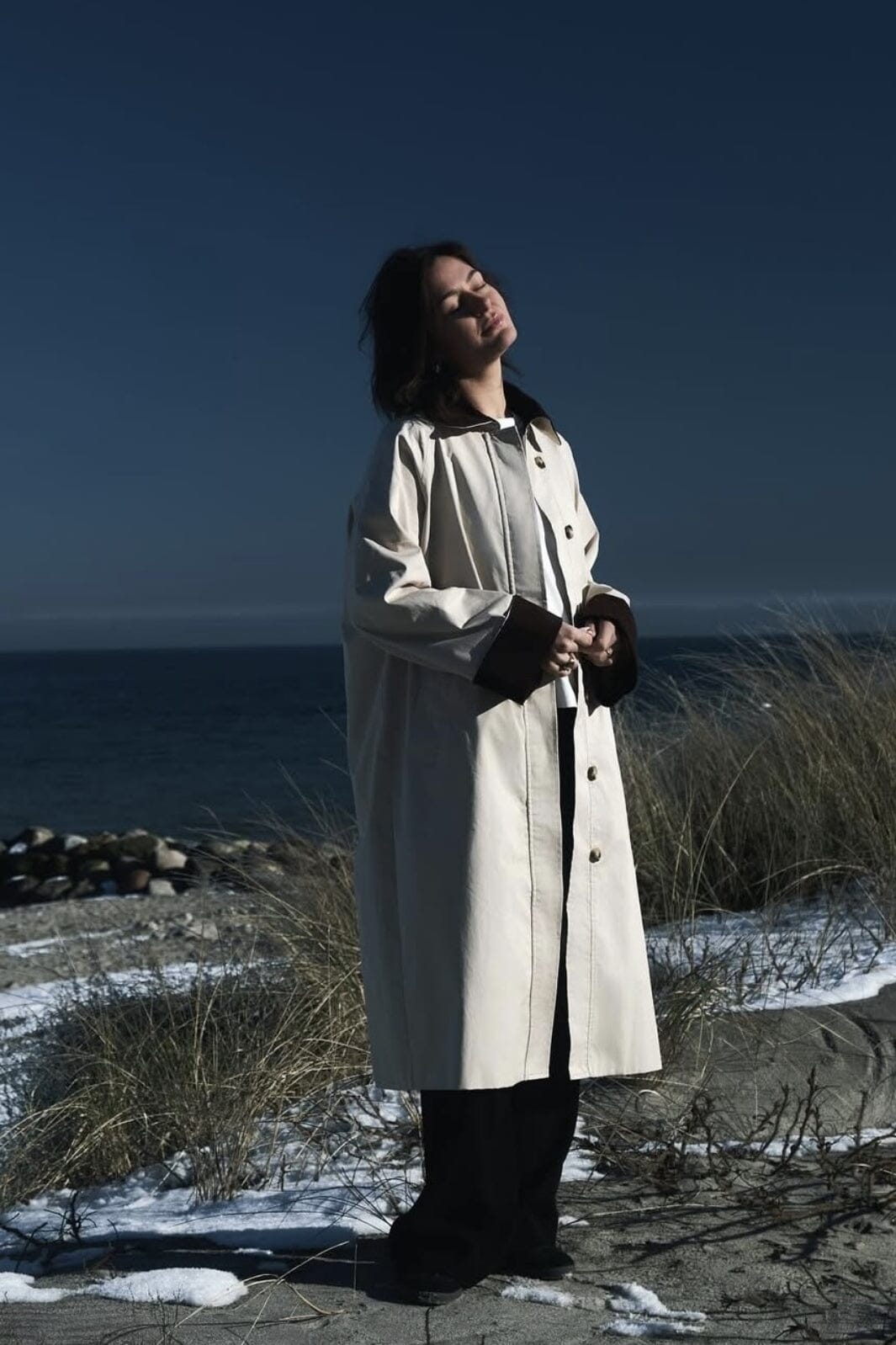 Neo Noir - Anneli Cord Coat 160548 - 124 - Ivory Jakker