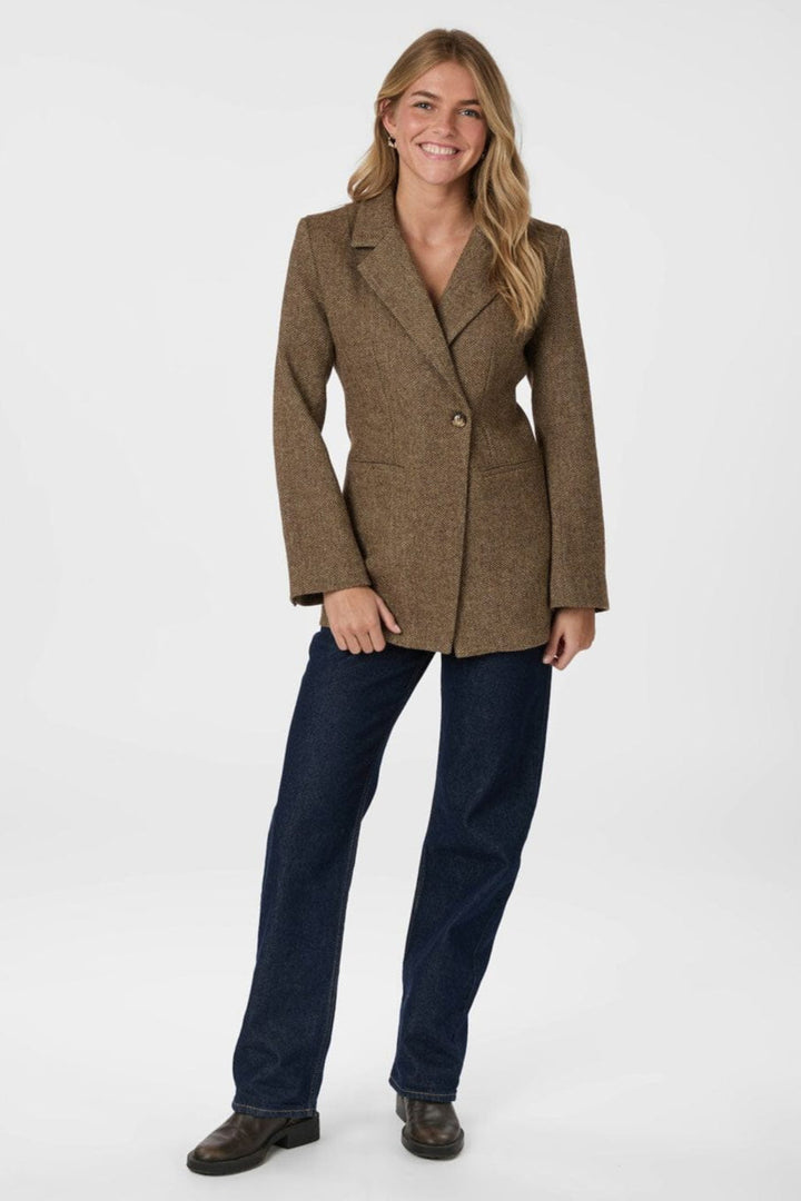 Neo Noir - Bowie Herringbone Blazer 164866 - 210 - Brown