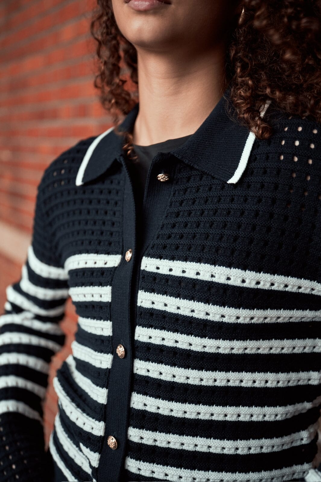 Neo Noir - Effie Knit Cardigan 164571 - 141 - Navy Cardigans