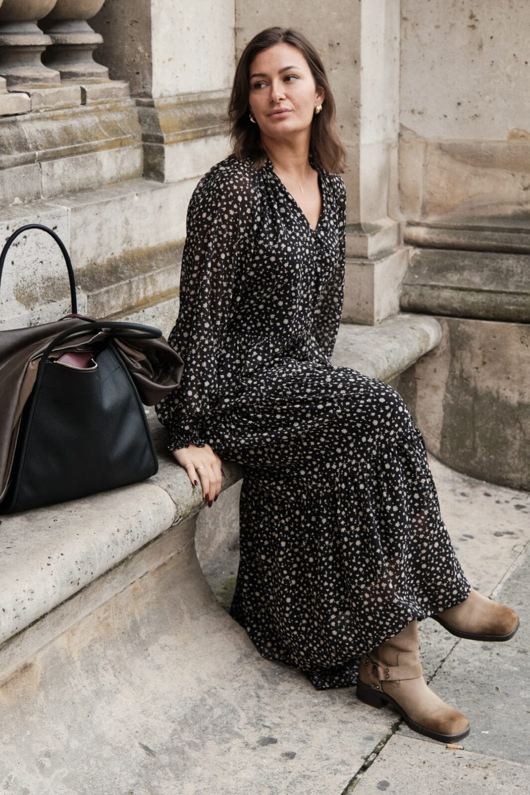 Neo Noir - Hiko Secret Flower Dress - Black Kjoler