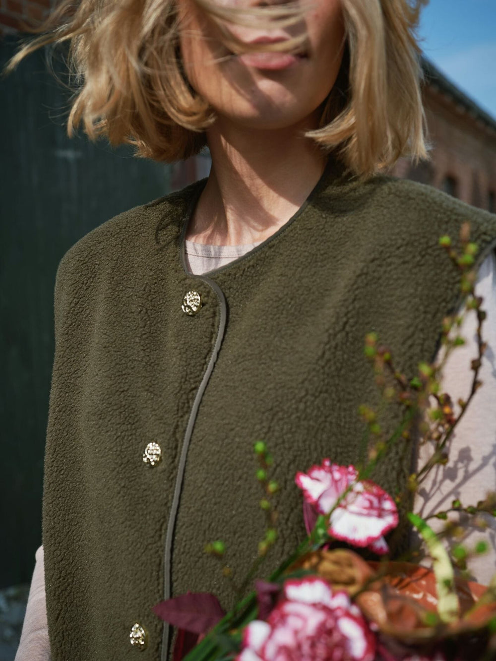 Neo Noir - Mariko Teddy Vest 164594 - 151 - Army Frakker