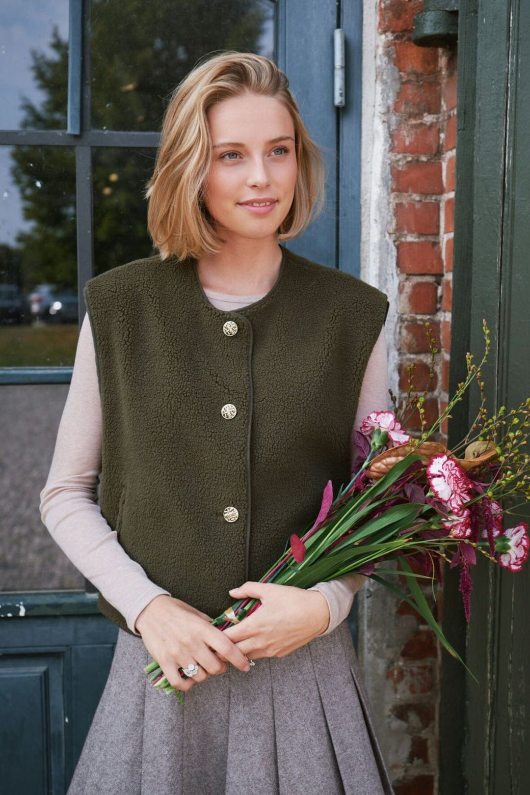 Neo Noir - Mariko Teddy Vest 164594 - 151 - Army Frakker