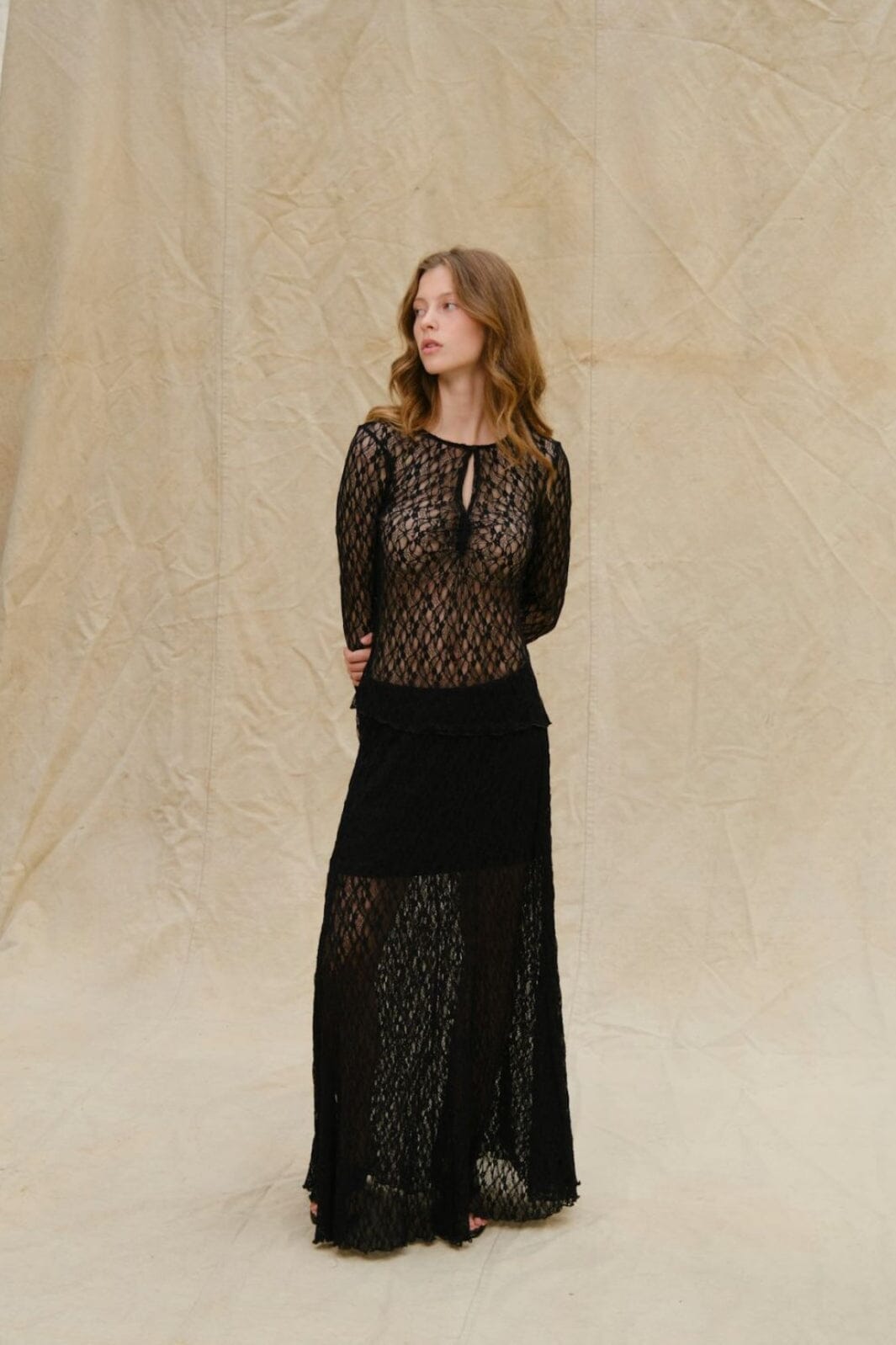 Neo Noir - Mariya Lace Skirt 165926 - 100 - Black Nederdele