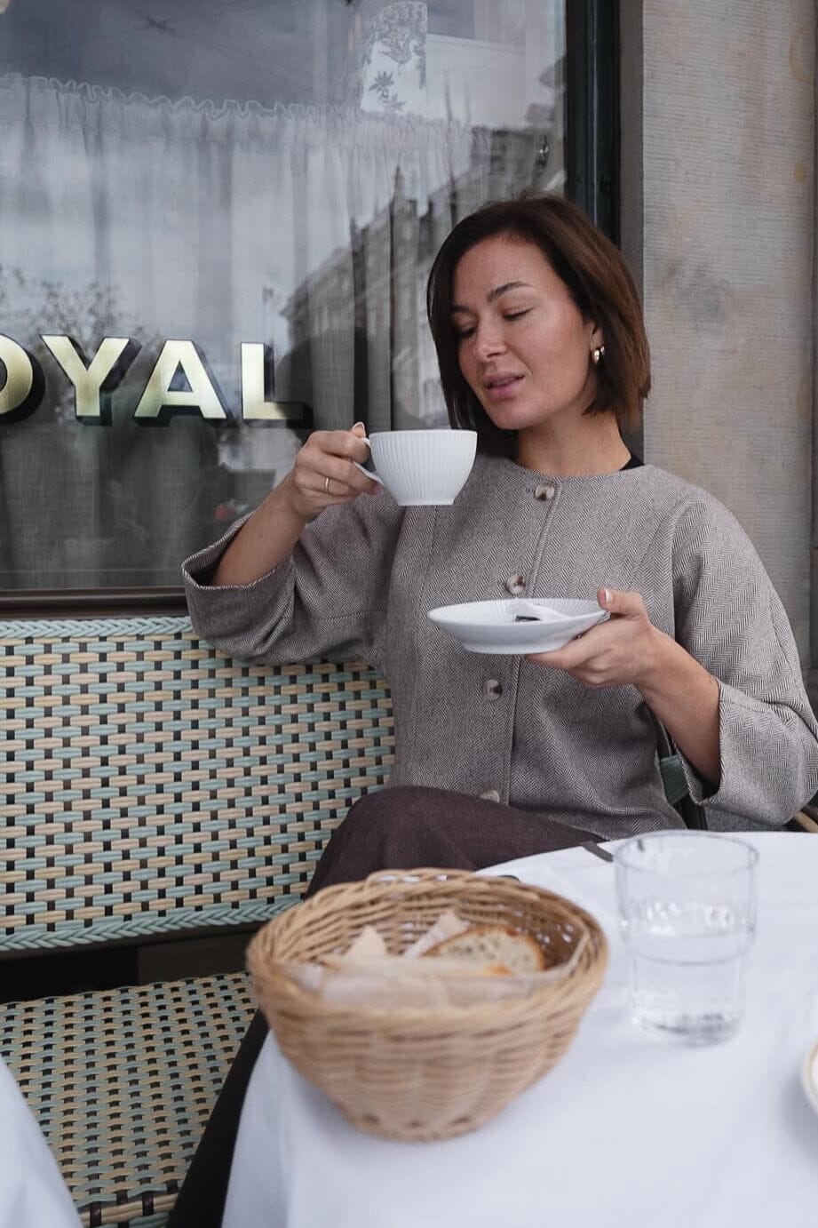 Neo Noir - Mesto Light Herringbone Jacket 167015 - 387 - White/Brown Blazere