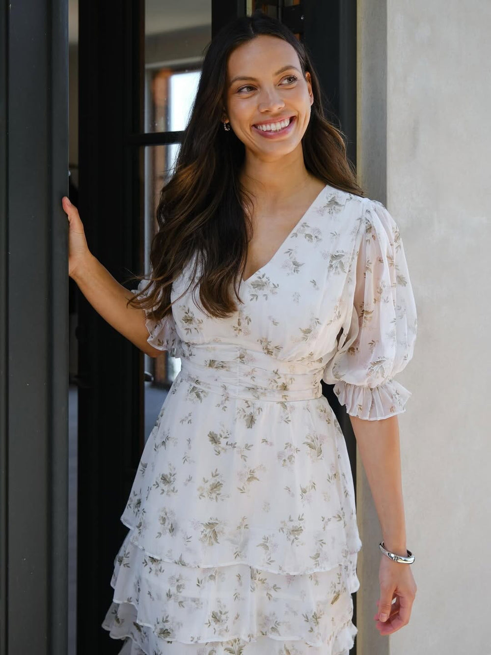 Neo Noir - Noorie Flower Dress 165005 - 121 - Off White Kjoler