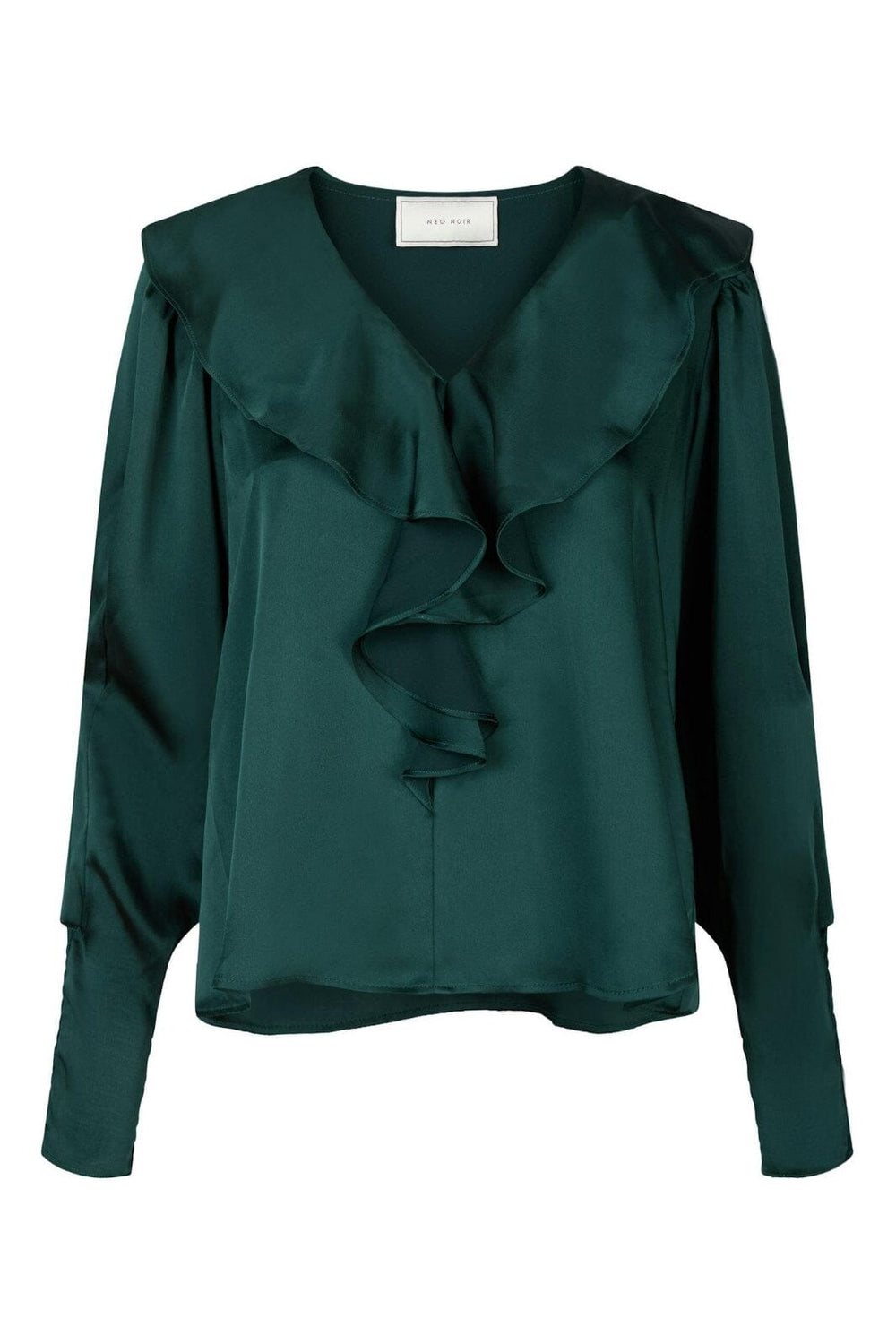 Neo Noir - Sandie Sateen Blouse 160963 - Dark Green Bluser