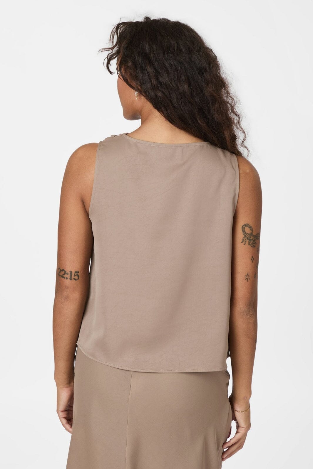 Neo Noir - Scotta Dull Sateen Top 165566 - 811 - Dark Taupe