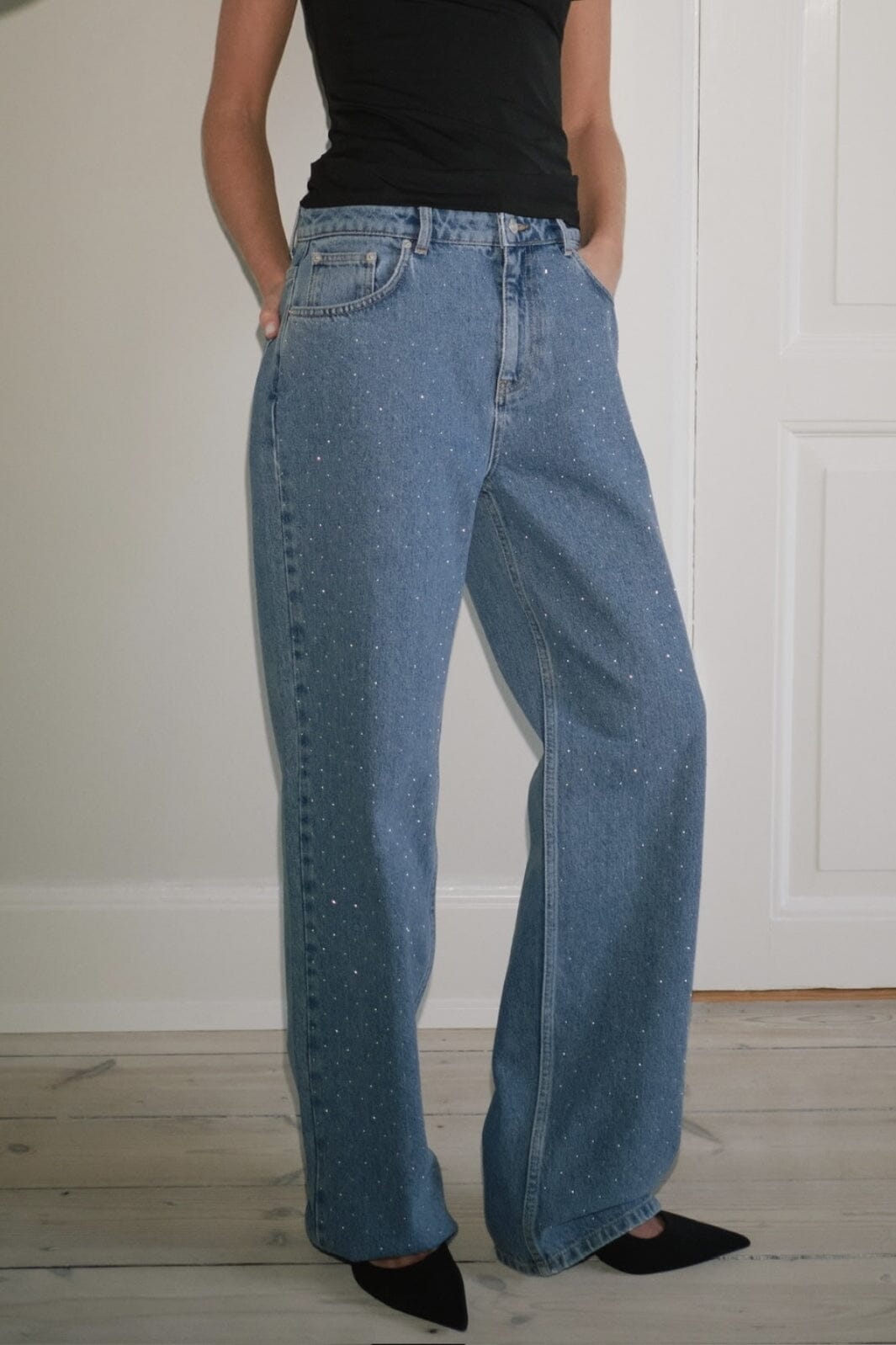 Neo Noir - Simona Bedazzled Pants 164385 - 527 - Stonewash Bukser