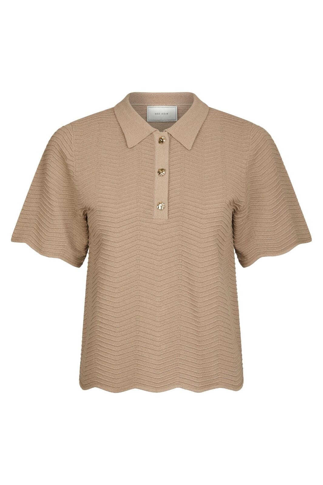 Neo Noir - Soko Wave Knit Tee 164605 - 125 - Dark Sand