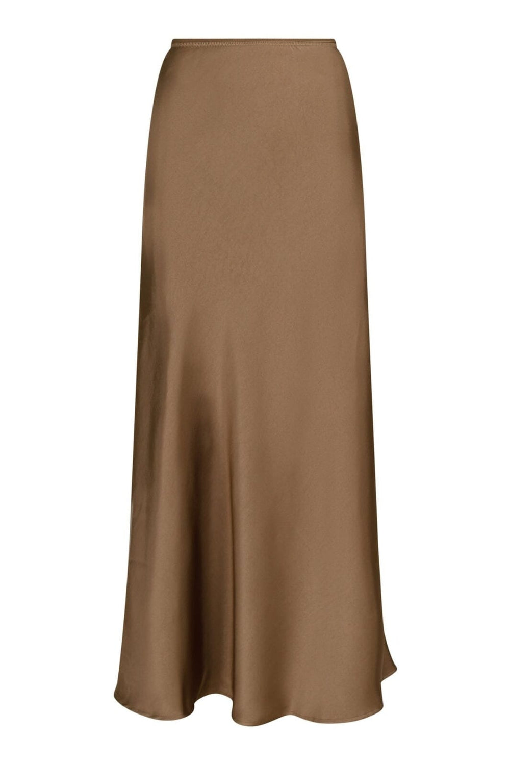 Neo Noir - Vicky Heavy Sateen Skirt - Dark Taupe Nederdele