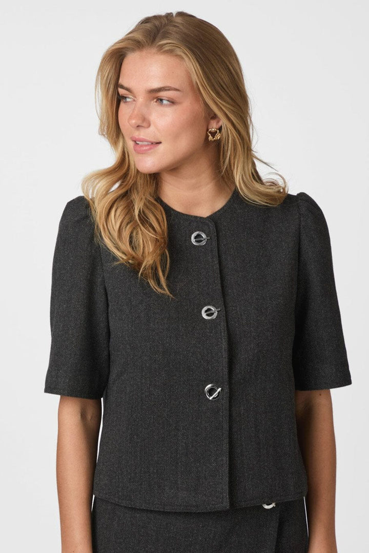 Neo Noir - Xanthe Herringbone Blazer 165683 - 104 - Dark Grey