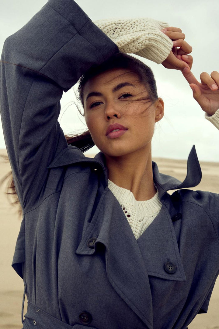 Noella - Kealyn Coat - 019 Dark Grey Melange Jakker