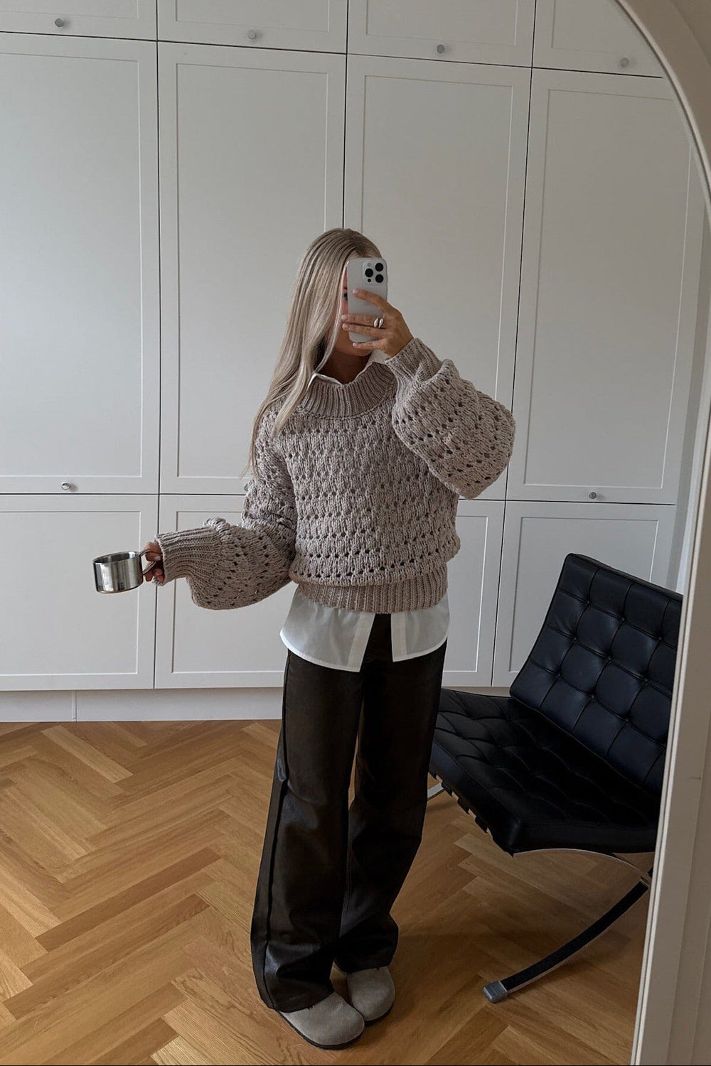 Noella - Loranne Knit 14390001 - 025 - Oatmeal Strikbluser