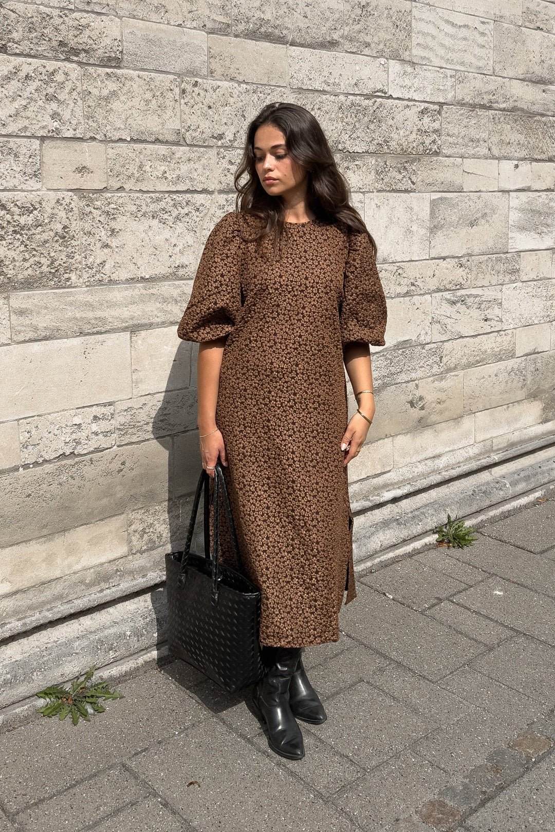 Noella - Reno Pastis Long Dress - 674 Chocolate Kjoler