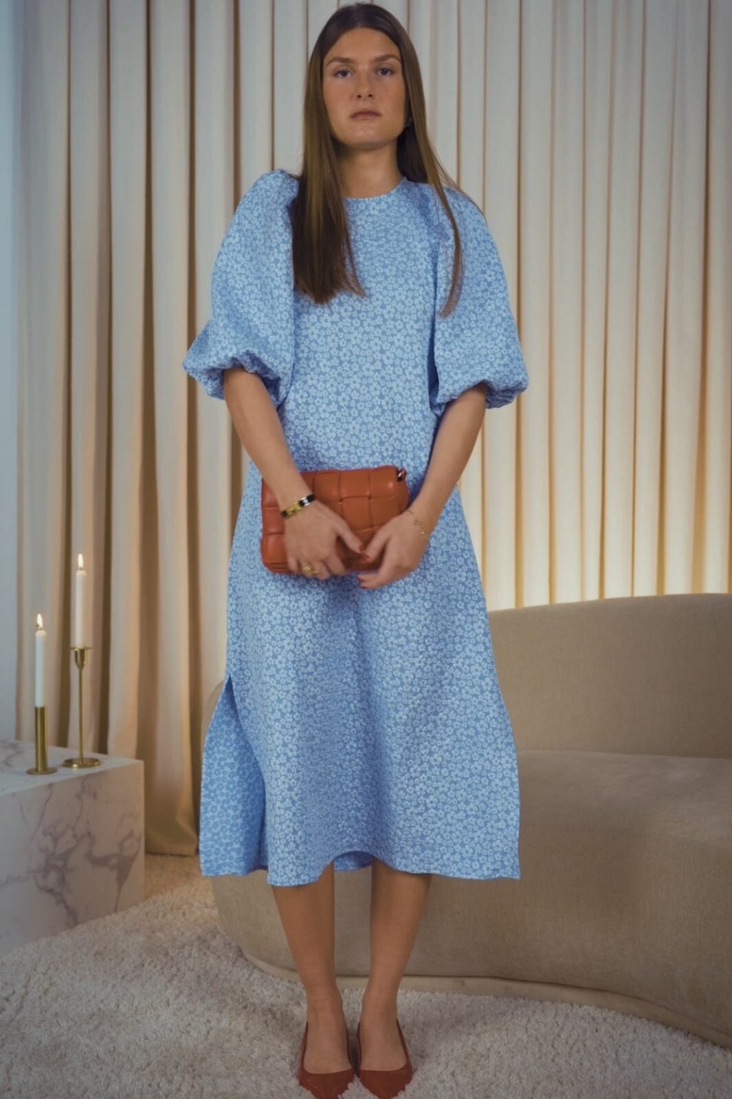 Noella - Reno Pastis Long Dress - Light Blue Kjoler