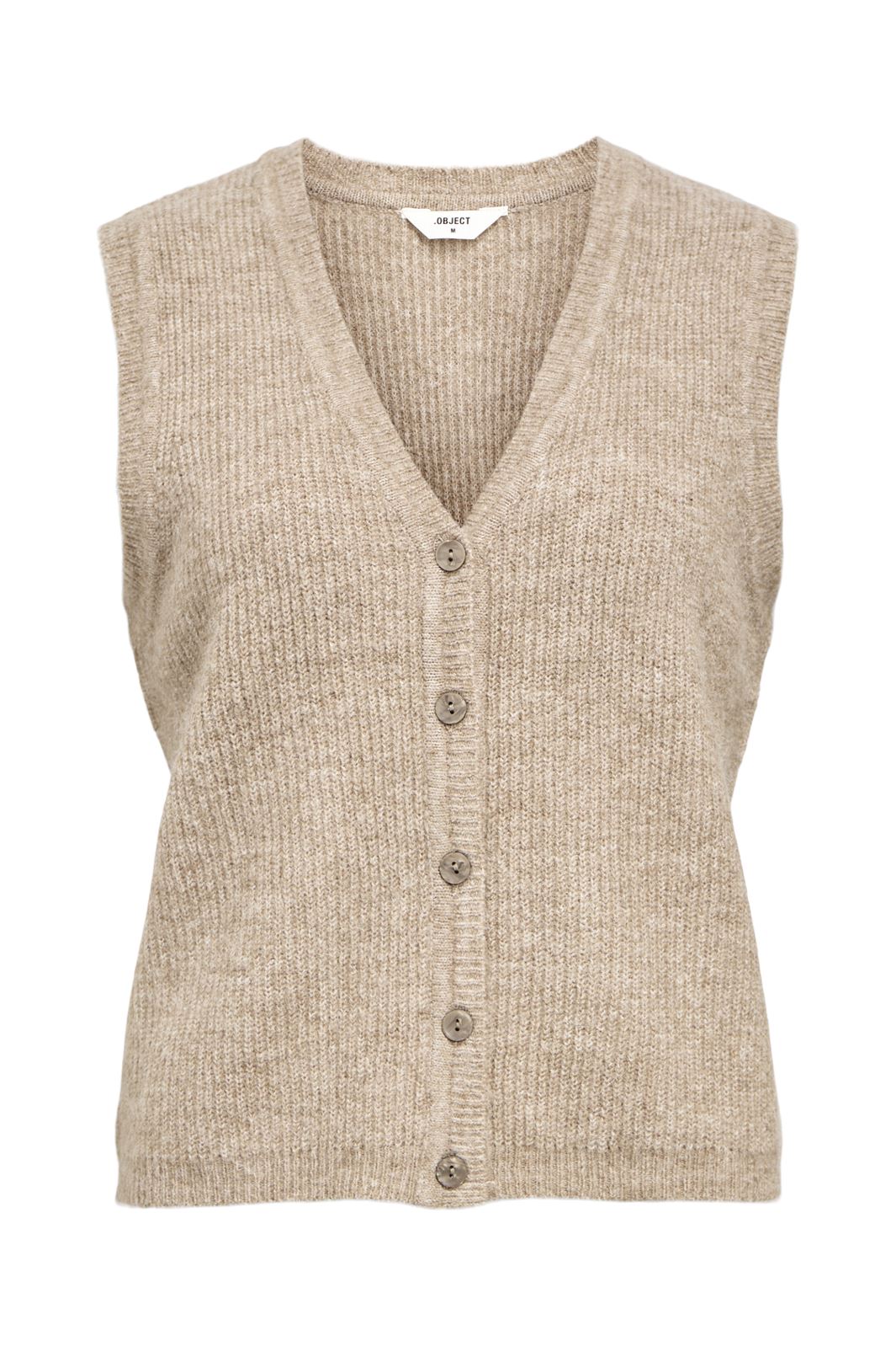Object - Objdiana Re V-Neck Knit Vest - 4817990 Morel Melange
