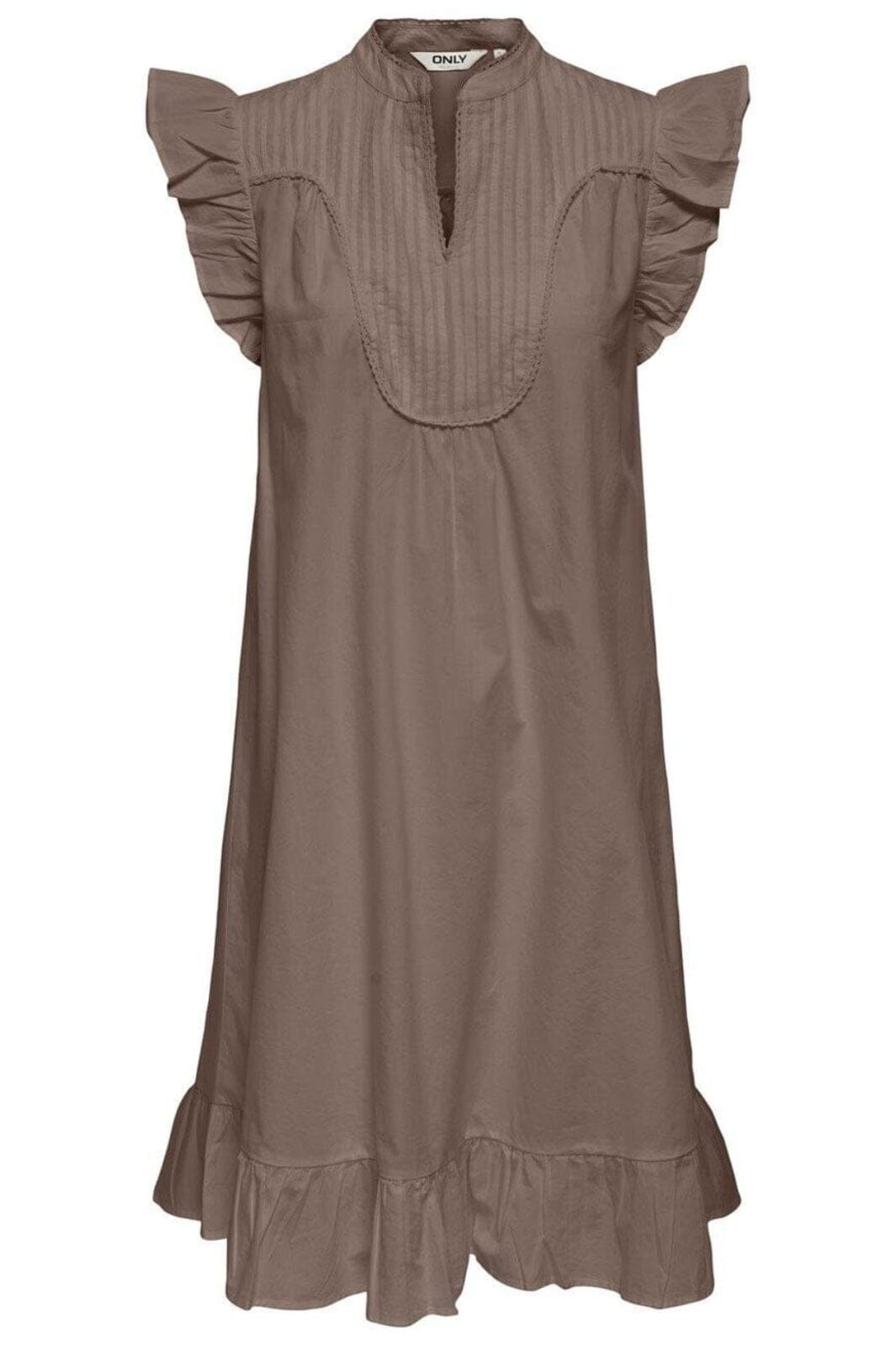 Only - Onladda S/L V-Neck Dress - 4957286 Brown Lentil Kjoler