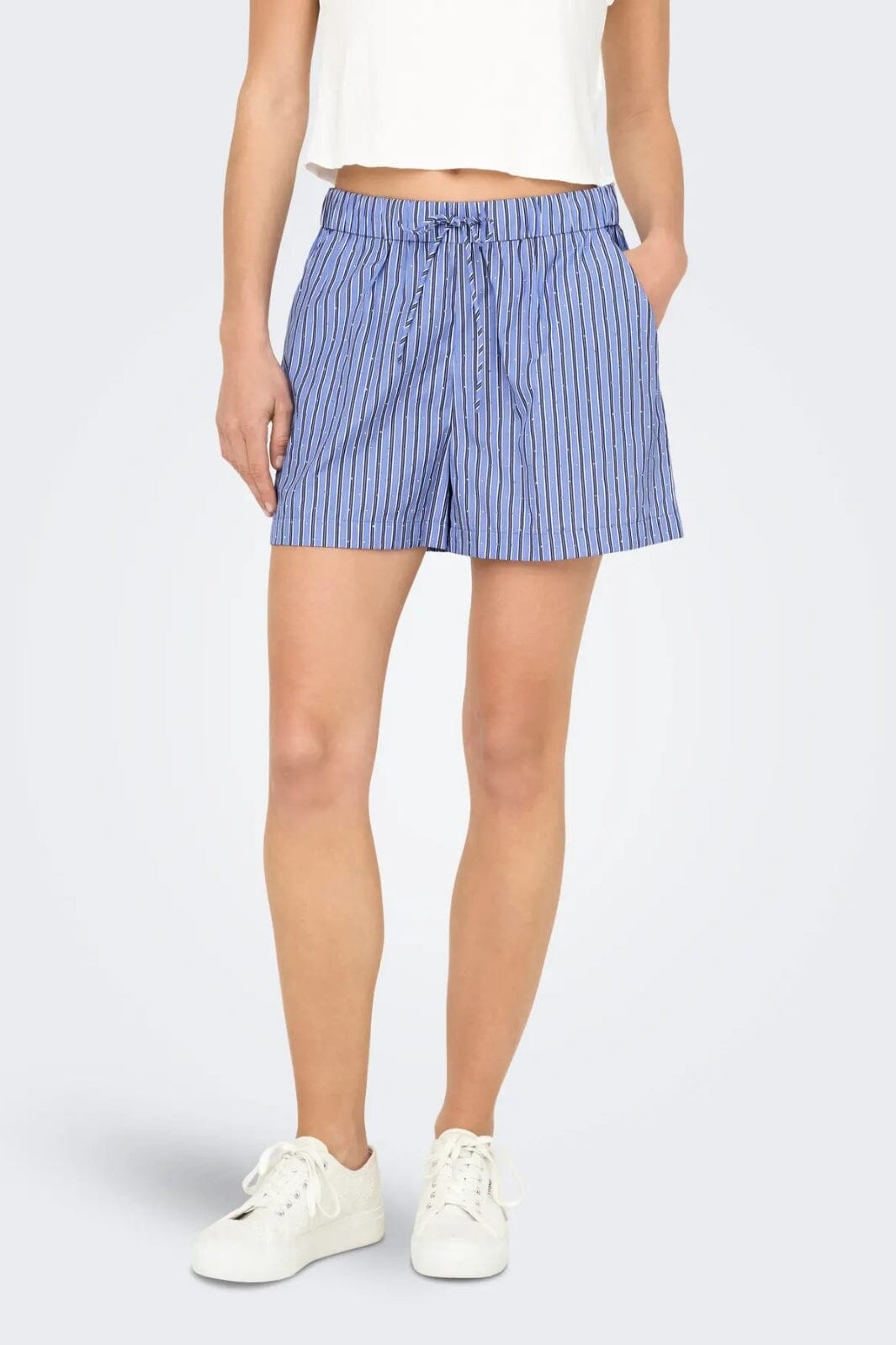 Only - Onlalva Rhine Pull-Up Shorts - 4780414 Persian Jewel W. Stripes