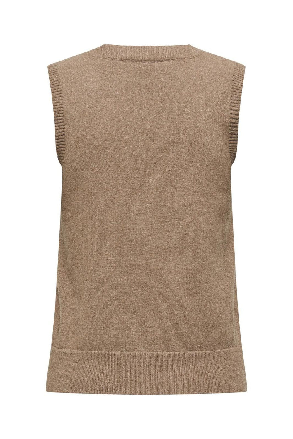 Only - Onlama Life Sl V-Neck Vest Cc Knt - 4885862 Toasted Coconut Melange