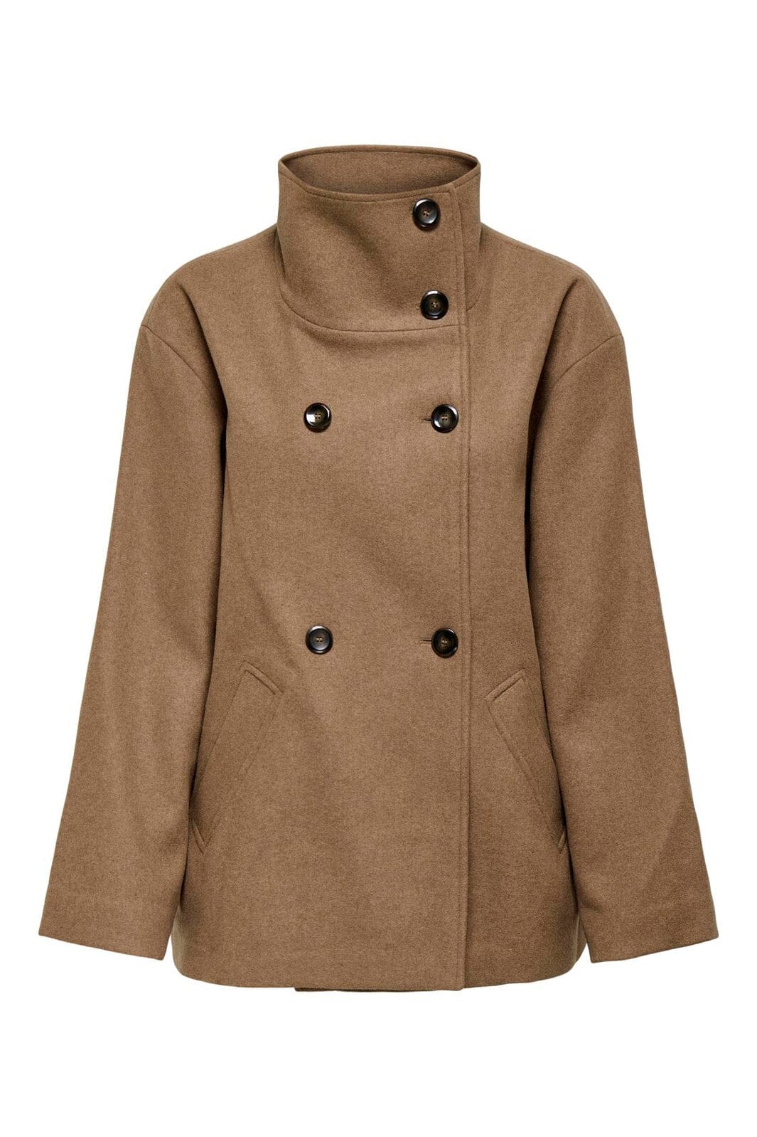 Only - Onlaugusta High Neck Jacket - 4951191 Cocoa Créme Melange