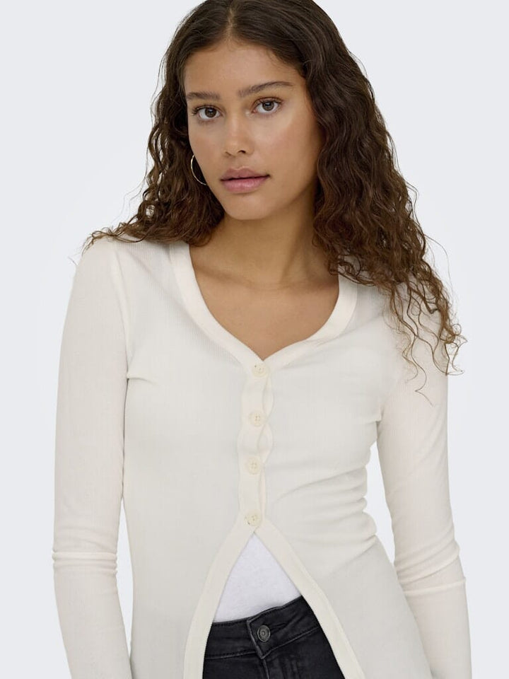 Only - Onlbora L/S Cardigan - 4956937 Cloud Dancer Cardigans