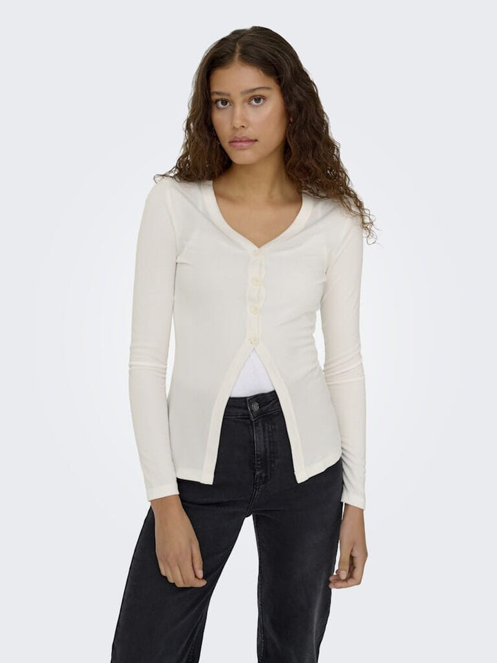 Only - Onlbora L/S Cardigan - 4956937 Cloud Dancer Cardigans