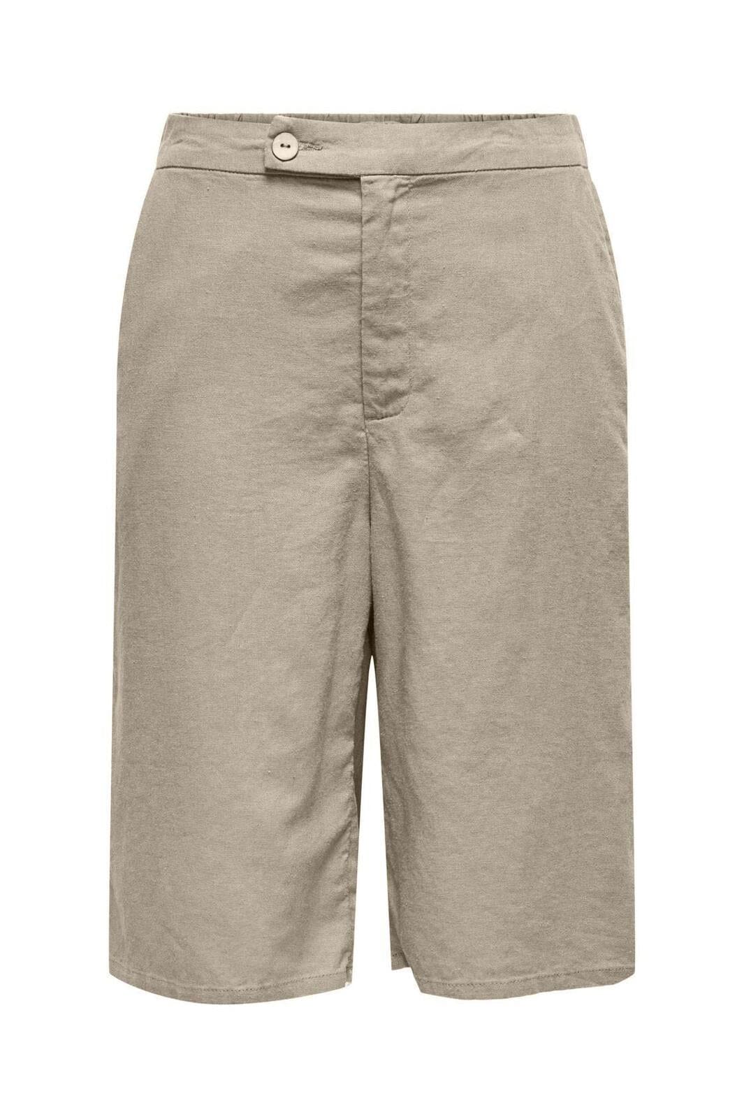 Only - Onlcaro Linen Bl Bermu Shorts Cc - 4727117 Oxford Tan