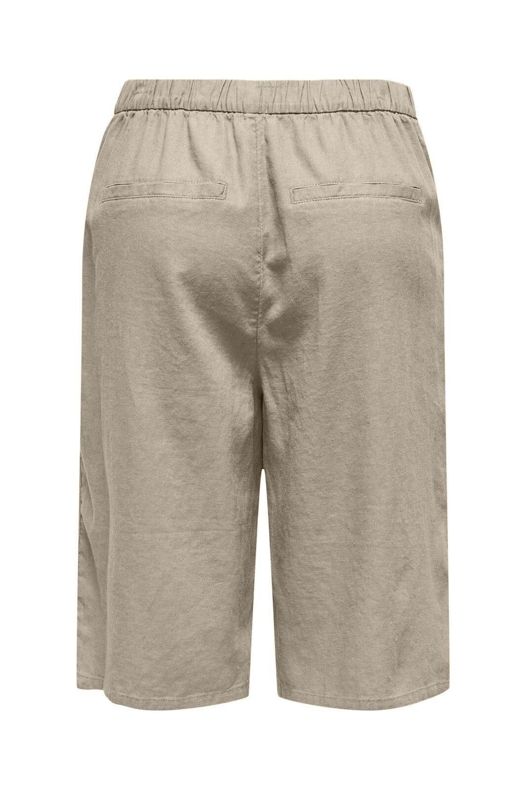 Only - Onlcaro Linen Bl Bermu Shorts Cc - 4727117 Oxford Tan