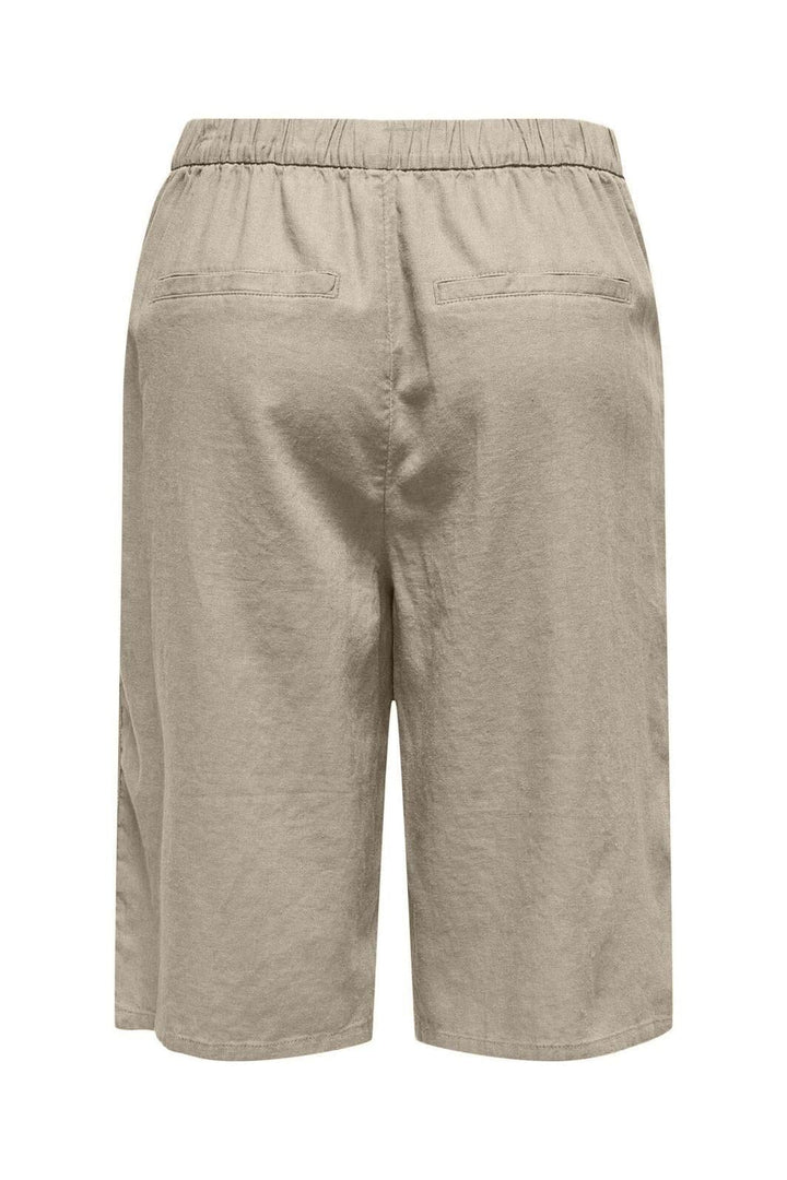 Only - Onlcaro Linen Bl Bermu Shorts Cc - 4727117 Oxford Tan
