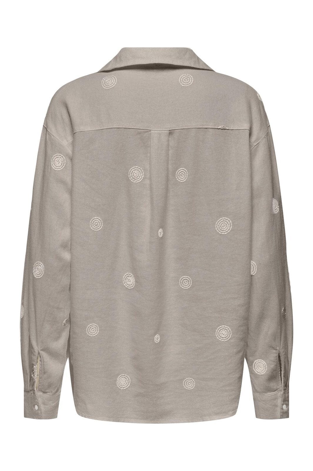 Only - Onlcaro L/S Linen Bl Emb Shirt Cc - 4652332 String Pumice Stone Embroidery