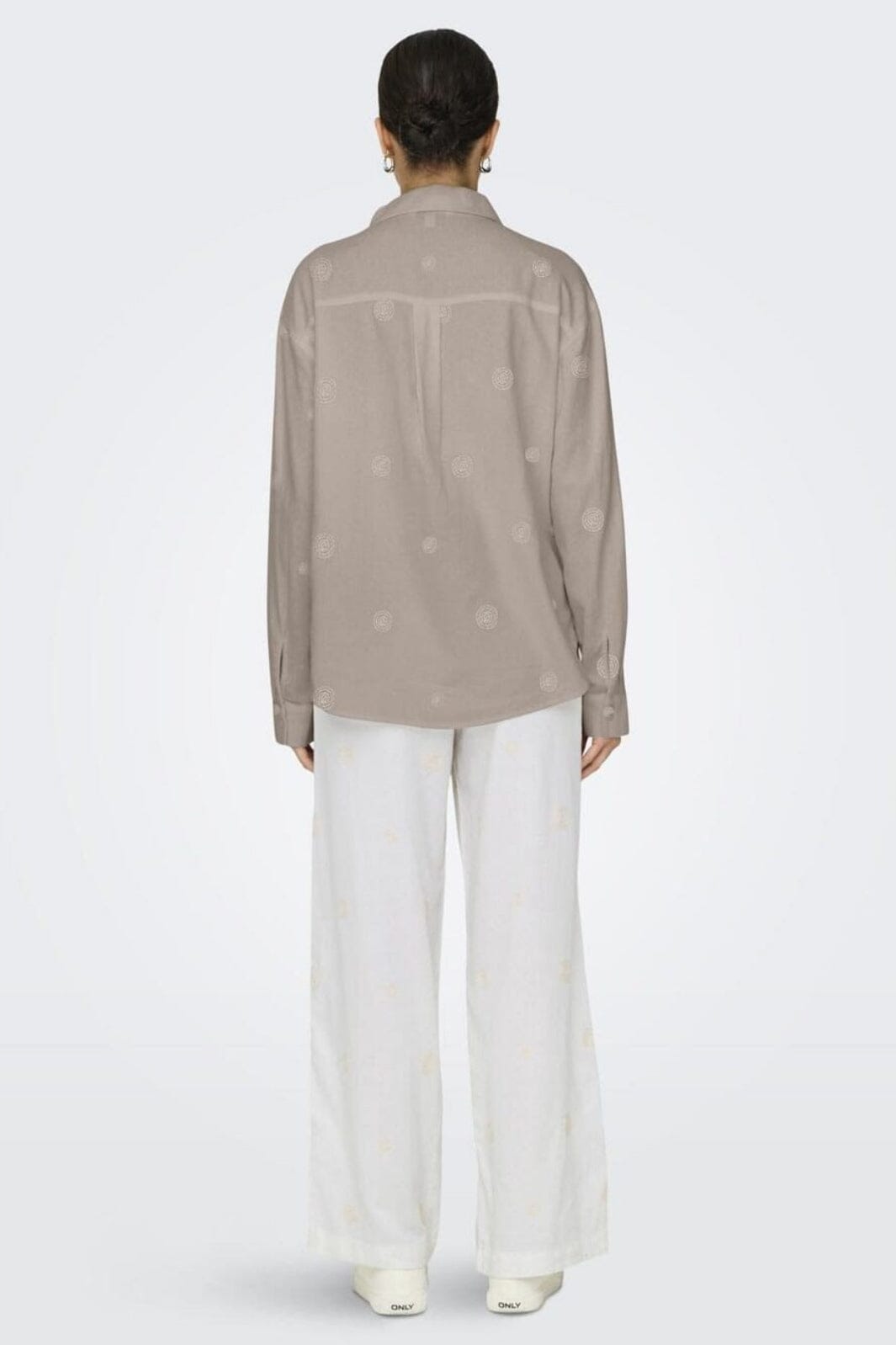Only - Onlcaro L/S Linen Bl Emb Shirt Cc - 4652332 String Pumice Stone Embroidery