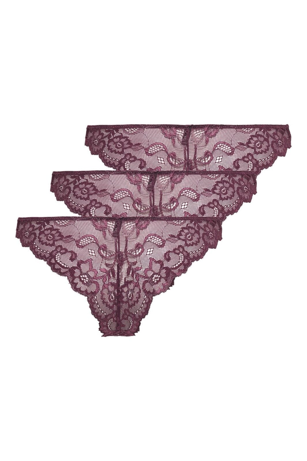 Only - Onlchloe Lace Glitter Brazil 3-Pack Acc - 4863183 Winetasting Silver-Lurex