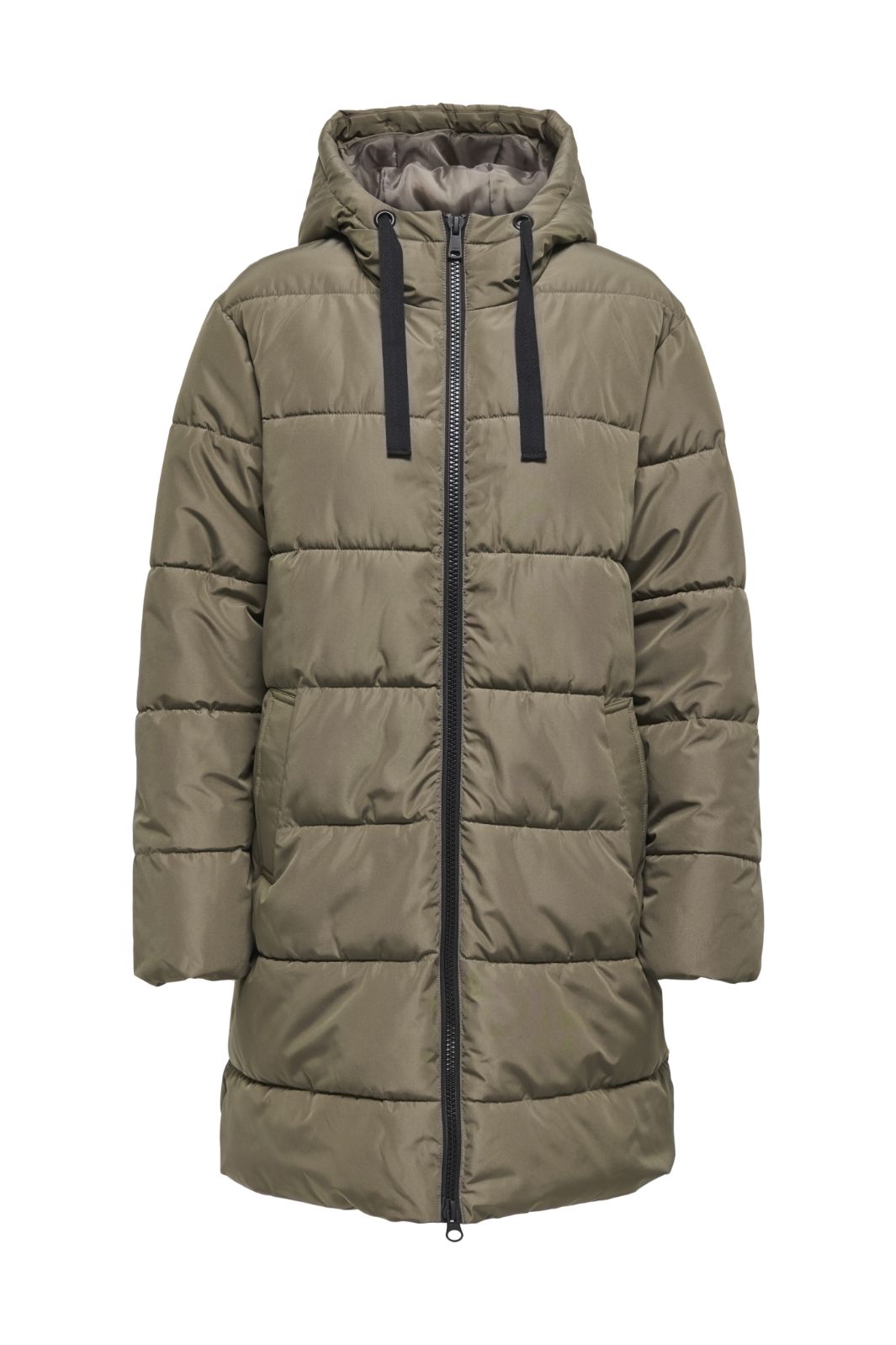 Only - Onlclair Puffer Hood Coat Cc - 4780666 Stone Gray Jakker