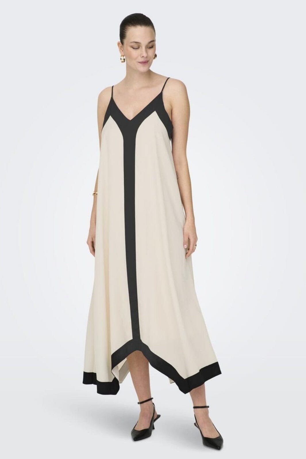 Only - Onldiana Life Strap Long Dress - 4722983 Eggnog W Black