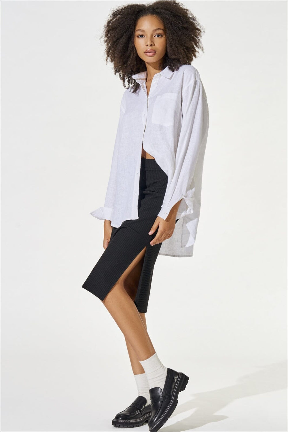 Only - Onlemma Slit Skirt - Black Nederdele