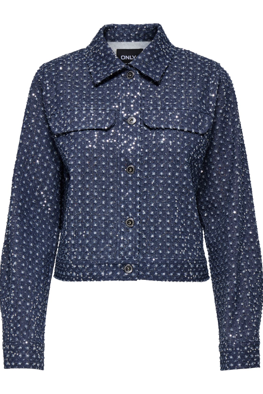 Only - Onlevita Shimmer Boucle Jacket - 4898973 Dark Blue Denim Jakker