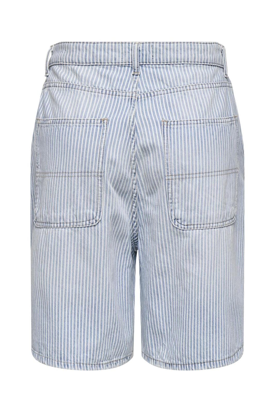 Only - Onlgia Striped Loose Shorts - 4720517 Light Blue Denim White Stripes