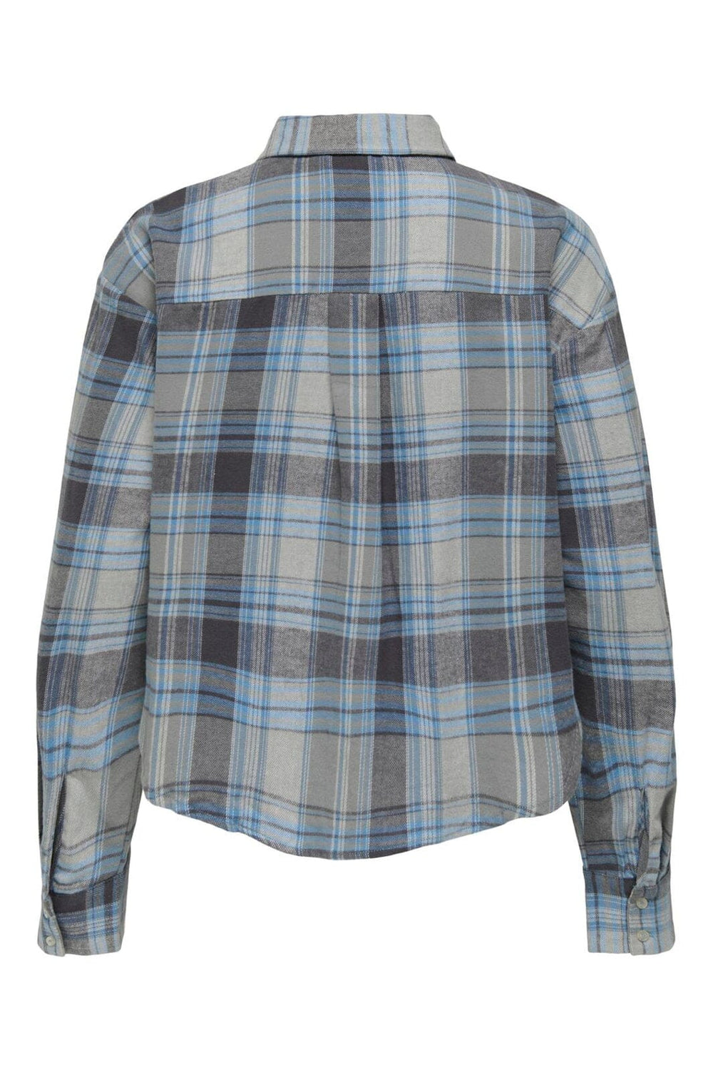 Only - Onljilda Ls Check Shirt - 4866511 Light Grey Melange W. Quiet Harbor + Odyssey Grey