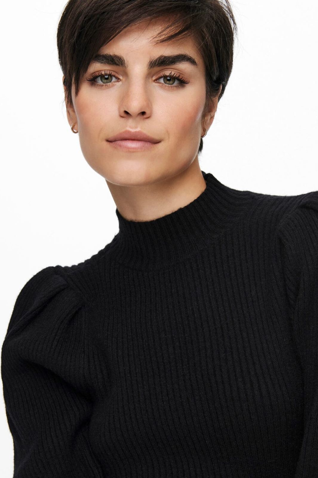 Only - Onlkatia L/S Highneck Pullover Knt - 3716990 Black Strikbluser