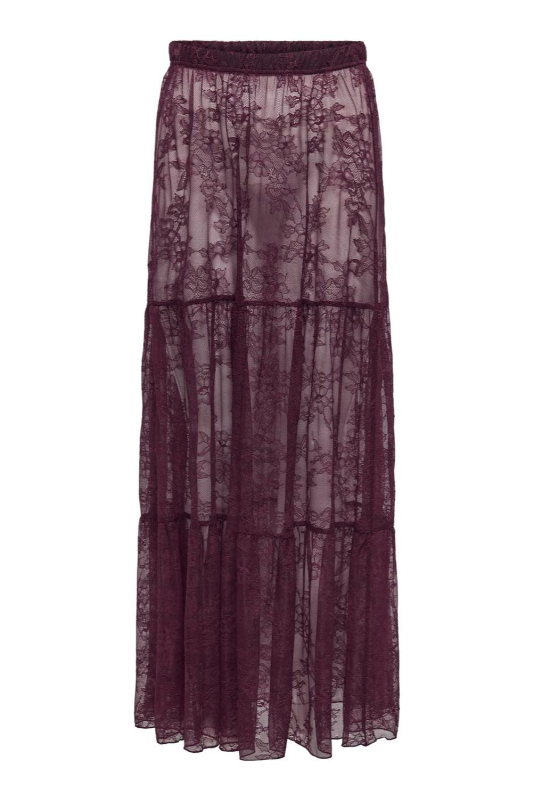 Only - Onllulu Long Lace Skirt - 4885579 Winetasting Nederdele