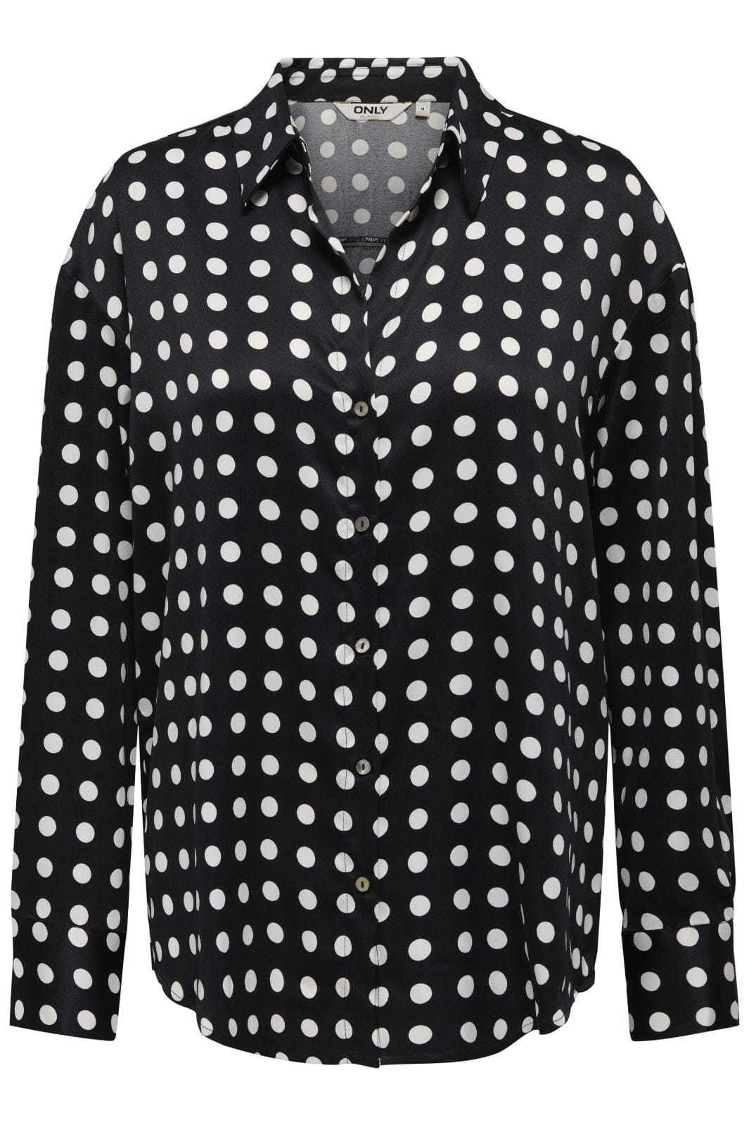 Only - Onllydia L/S Satin Shirt - 4990913 Black White Dots