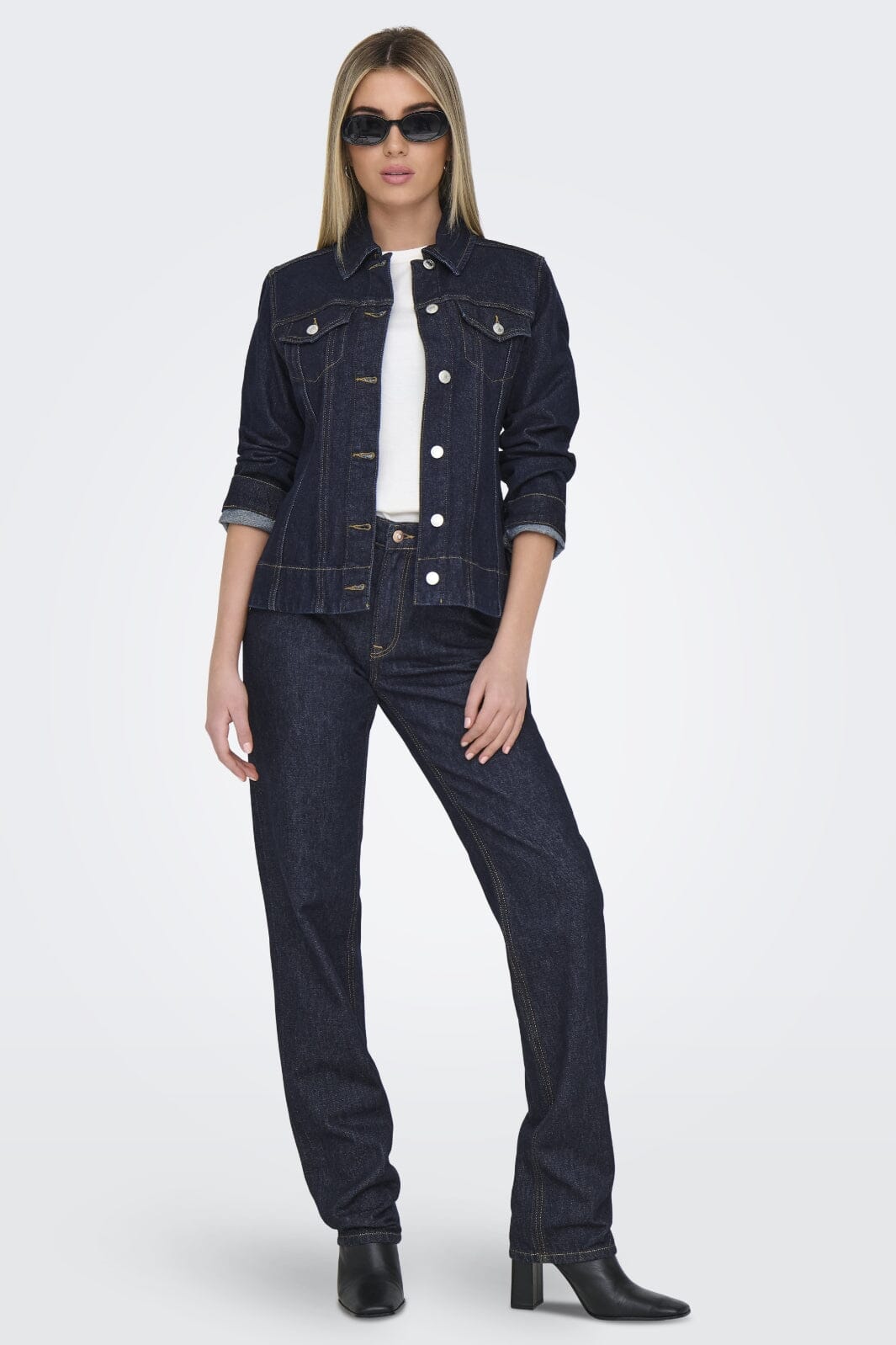 Only - Onlmadison Ls Shaped Jacket Mae - 4657628 Dark Blue Denim Jakker